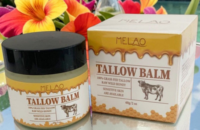 MELAO TALLOW BALM GRASS FED&ROW WILD HONEY NATURAL SKIN MOISTURIZER &REPAIR 2oz