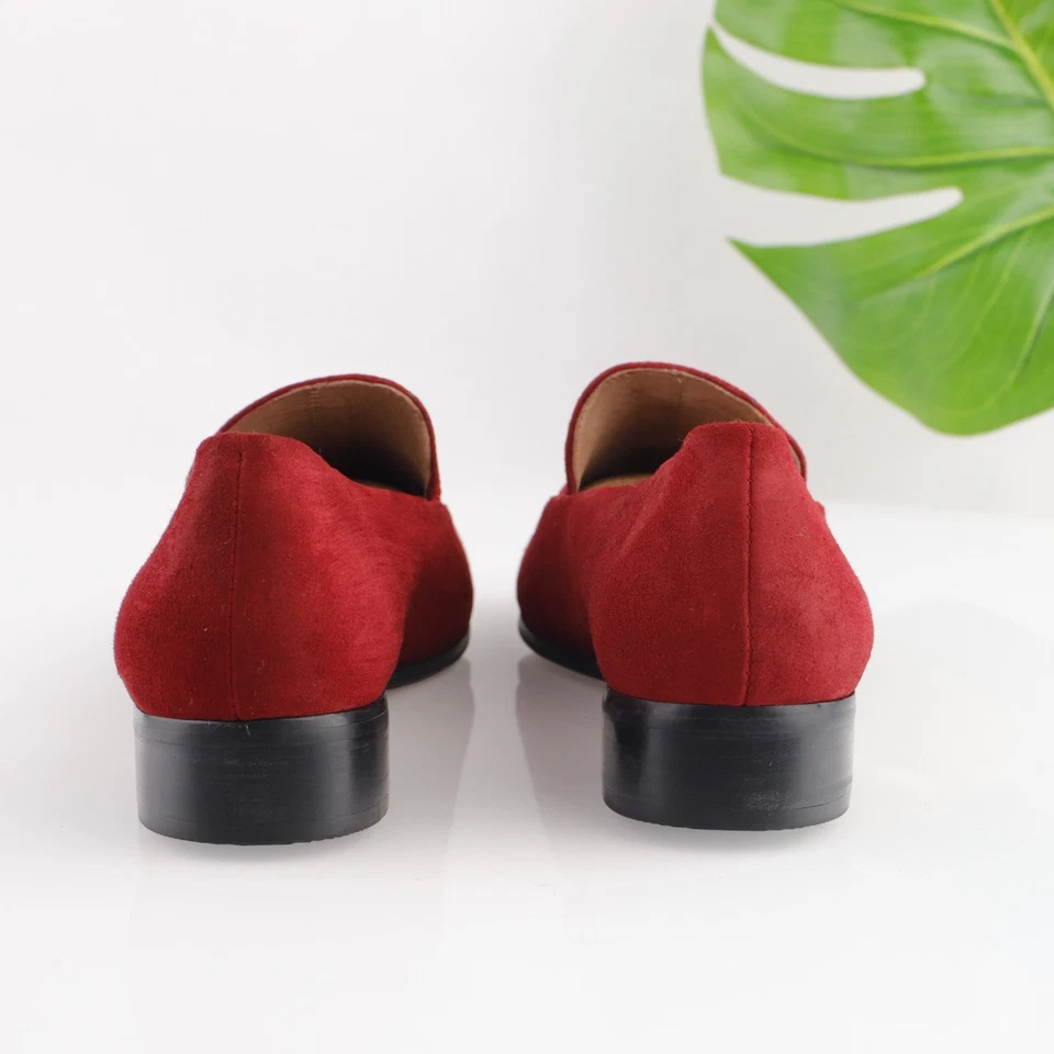 Mocasín para mujer J Jill Gabrielle talla 11 rojo gamuza plano sin cordones Foto 4 de 4