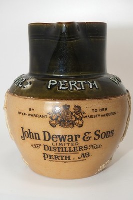 Royal Doulton Lambeth Steinzeug Krug John Dewar & Sons Whisky 13 cm