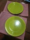 2 Fiesta Ware Chartreuse Lime Green 10.5" Dinner Plate Homer Laughlin Fiestaware
