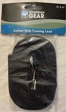 New Guardian Gear Cotton Web Dog Training Lead 15'x5/8" leash, Green