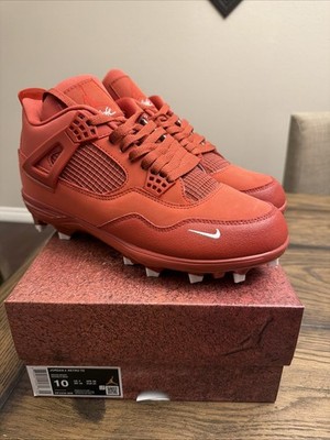 Custom Air Jordan 4 Brick by Brick Football Cleats  Mens Size 10