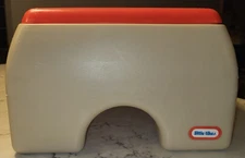 Vintage 1985 LITTLE TIKES Step Stool / Seat Child Toddler Red & Beige