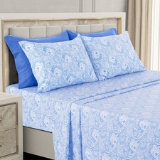 D cor Paisley King Sheet Set 6 Piece Ultra-Soft Microfiber Bed Sheets