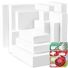 12 White Gift Wrap Boxes with Lids for wrapping Large Clothes and 80 Count Fo...