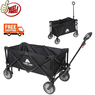 Multi-Purpose Big Bucket Cart Black Wagon Cart Folding Utility Garden Camping