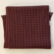 New V. FRAAS Acrylic Scarf 9" X 70” Burgundy & Black Print Unisex $34 MSRP