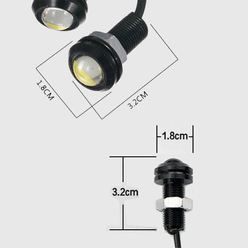 10 x 18mm 9W LED Eagle Eye Car Fog Light Daytime Running DRL Reverse Backup Lamp - Picture 4 of 21