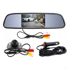Auto Car Backup Camera Rear View Parking System 4.3" Mirror Monitor Car Charger