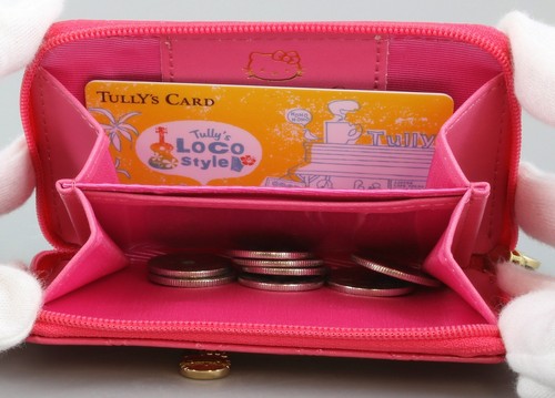 aldi HelloKitty Round Coin & Card Case HK26-4 Rose w110×h77×d17mm - Picture 3 of 5