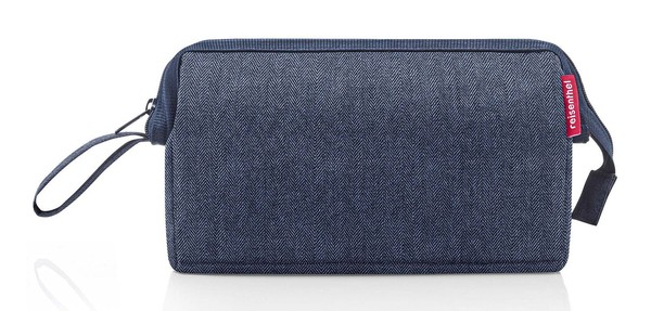 Reisenthel Travel Cosmetic Bag Kulturbeutel Herringbone Dark Blue Dunkelblau Neu-image