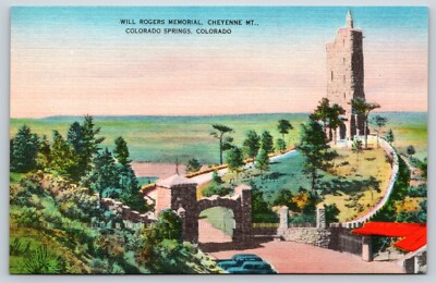 Postcard Will Rogers Memorial, Cheyenne Mountain, Colorado Springs, Colorado P3