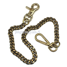 Solid Brass Vintage Wallet Bag Chains Brass Fob Pants Chain Key Chain Key Holder