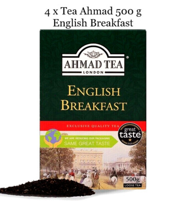 4 x 500 g Schwarztee lose ENGLICH BREAKFAST AHMAD TEA LONDON Schwarzer Tee