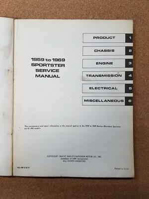 HARLEY DAVIDSON MOTORCYCLES 1959-1960 SPORTSTER MODELS SERVICE