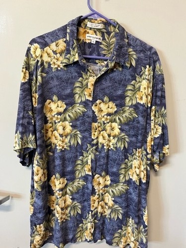 Chemise Homme Pierre Cardin XL - Manches Courtes Coton - Style Plage Hawaïen - Occasion Très Bon état