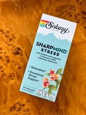 Solaray SharpMind Stress Nootropic Mood Support Supplement Relaxation exp 08/25^