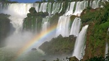 Landscape waterfall nature iguaz waterfalls rainbows Custom Gaming Mat Desk