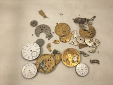 Junk drawer pocket watch clockwork parts (Watches, stopwatch, small clocks) Lot