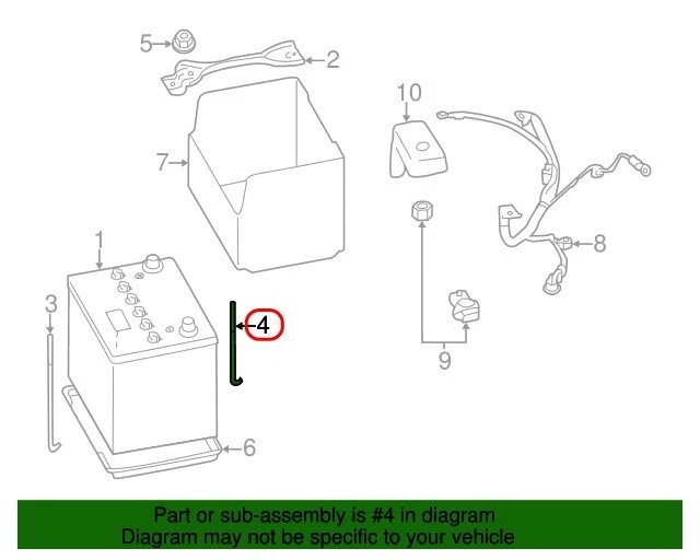 Subaru OEM Battery Rear Bolt 82161AG012 for Legacy Impreza Outback - Imagem 3 de 4