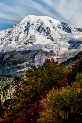 Mount Rainier Landscape Nature Painting Wall Art Home Decor - POSTER 20x30