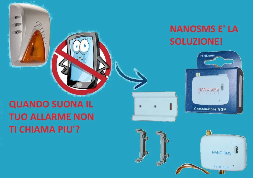 Combinatore Telefonico GSM NANOSMS per Antifurto Allarme 3FILI Black Friday AI - Immagine 2 di 4