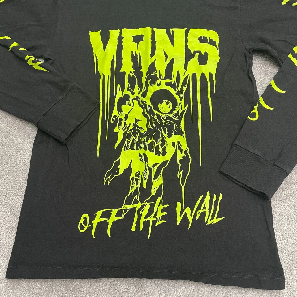 Camiseta Vans Calce Clásico Gráfica Skate Punk Hombres Pequeña Negra Cuello Redondo Algodón Camiseta Foto 3 de 4