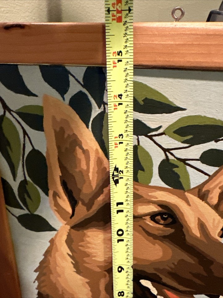 Vintage German Shepherd Dog Paint By Number Framed 1960’s Art PBN