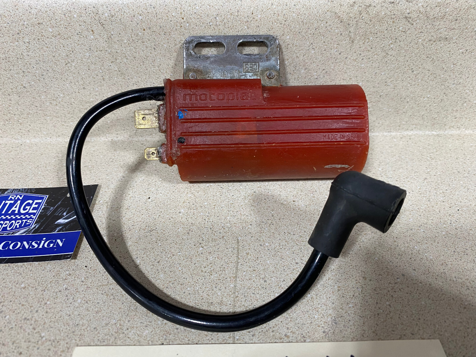 Vintage OSSA Motoplat Ignition Coil Black Wire Coil Tested Nice