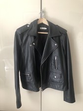 Ladies Leather Jacket Biker Style Size 14 John Lewis And/or. Genuine Leather