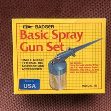 Badger # 250 Airbrush Set in Box Air Brush Mini Spray Gun With 1/4” Adapter