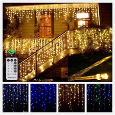Christmas 96-960 LED Snowing Icicle Lights Bright Xmas Tree Indoor Outdoor