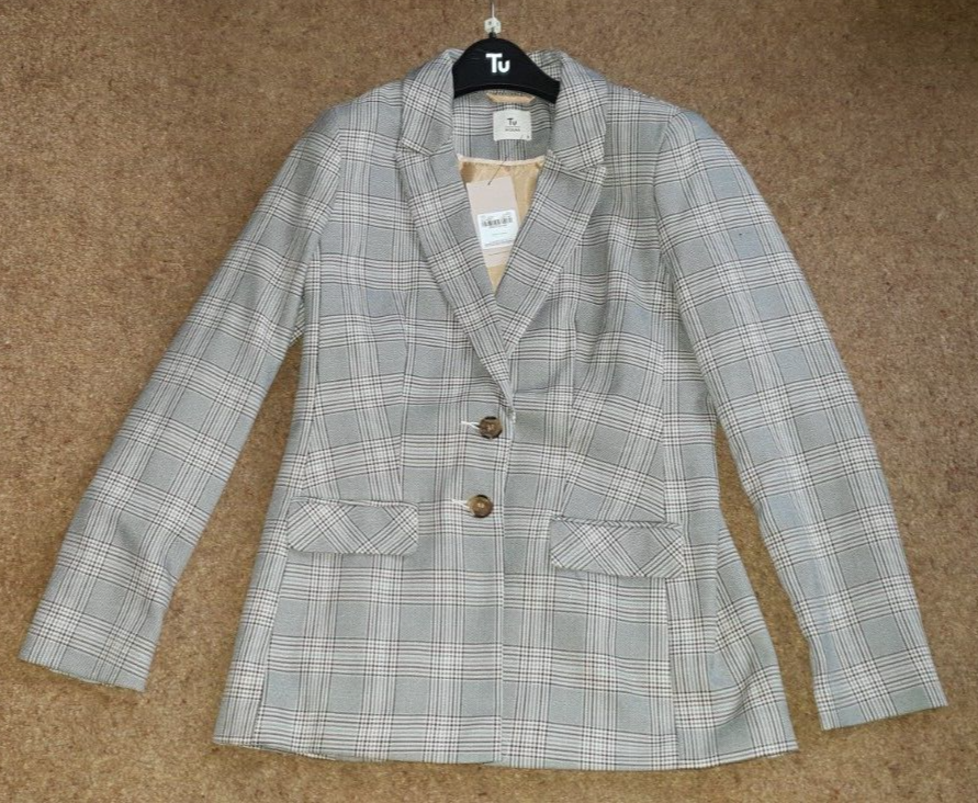 Sainsburys Tu Multi Checked Tailored Relaxed Fit Blazer NEW