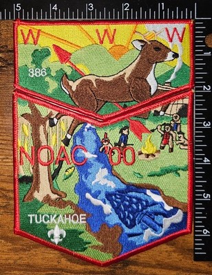 Tuckahoe Lodge 386 WWW 2000 NOAC Order of the Arrow BSA Patch Flap Set