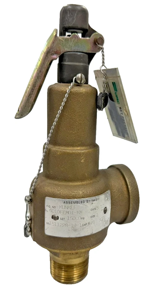 KUNKLE 6010FEM01 Bronze Safety Relief Valve 1" NPTM 150 psi - Image 3 of 3