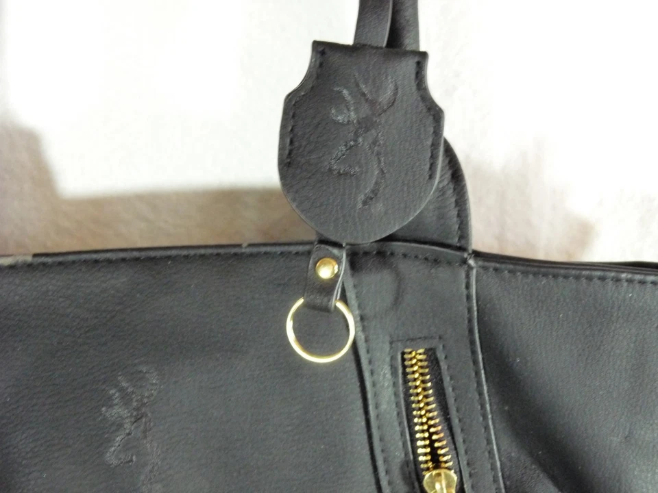 Browning Concealed Carry Black Tote Purse Locking Zipper Gun Holder NWT READ - Image 2 of 4