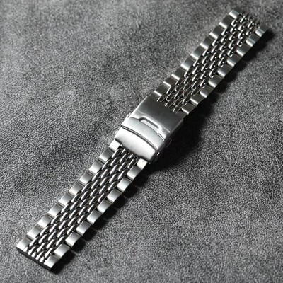 Premium Beads of Rice Watch Bracelet Band Strap Solid Stainless Steel 20 22mm