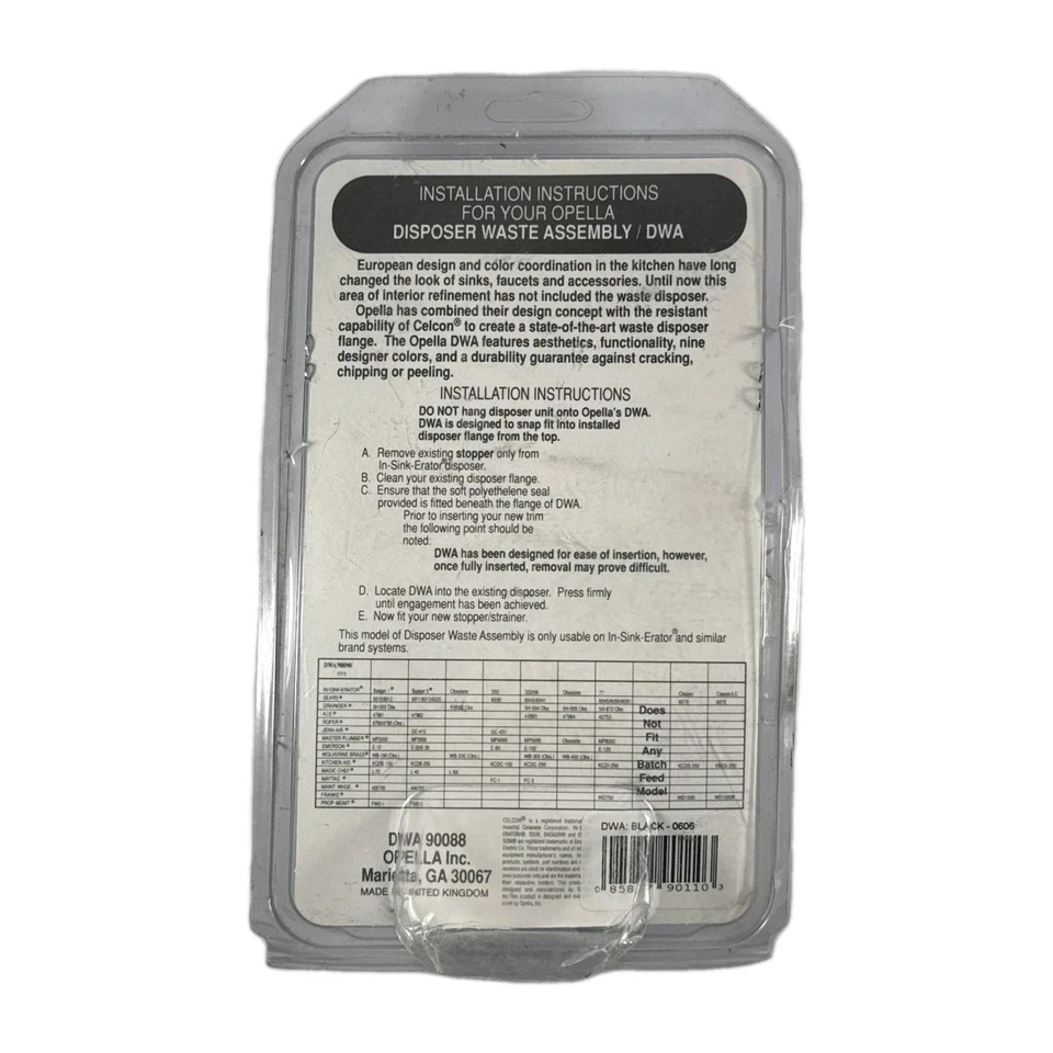 "Conjunto de eliminación de residuos originales Opella 90088 DWA 90088/01 negro 3,25""" Foto 2 de 2