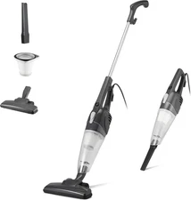 Upright Corded Stick Vacuum Cleaner Handheld Vacuum w Washable HEPA Filter Black