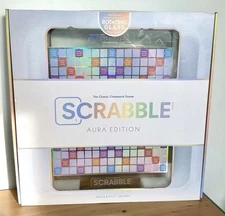 WS Game Company SCRABBLE AURA Glass Edition Rotating Board Iridescent Premium
