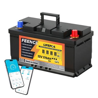 Bluetooth LiFePO4 12V 170Ah Lithium Batterie für Solar RV Marine Trolling Motor