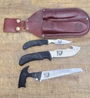 Vintage Outdoor Edge Kodi-Pak 3pc Seki Japan Skinner Caper Saw Sheath -Pre-owned