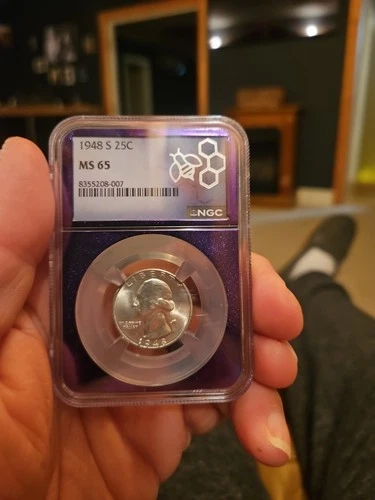 1948-S 25C NGC MS 65 Silver Washington Quarter-BLAST WHITE!