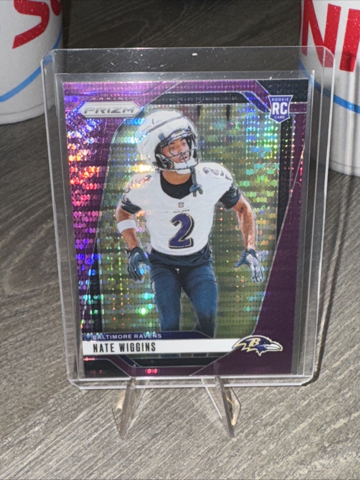 2024 Panini Prizm - Rookies Purple Pulsar Prizm #380 Nate Wiggins (RC)