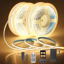 131.2FT 24V COB Led Strip Lights 3000K Dimmable LED Light 40M, Warm White 