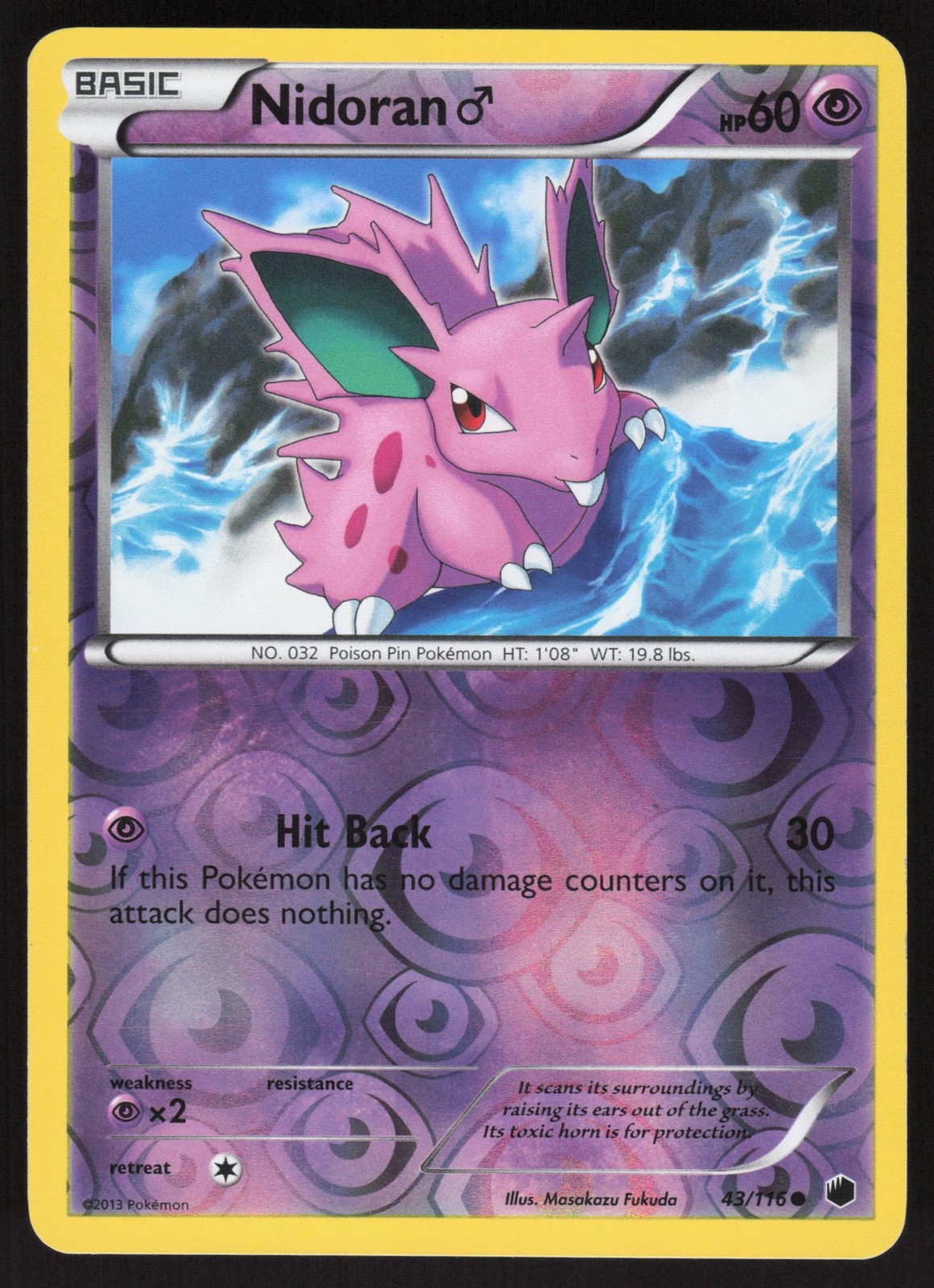 Nidoran M 43/116 Reverse Holo Common Plasma Freeze LP