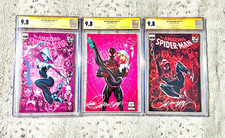 AMAZING SPIDERMAN #1 & #2 SIGNED J. SCOTT CAMPBELL CGC SS 9.8 MILES & GWEN
