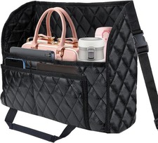 Car Purse Holder Between Seats, Leather Front Seat Car Organizer  Large