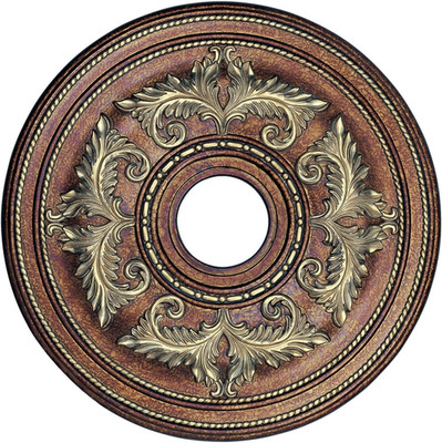 Elegant Bronze Ceiling Medallion with Gilded Accents, 22.5''D x 1.5''H