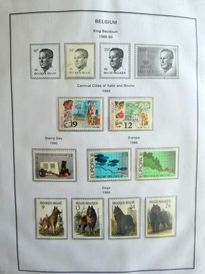 Belgien Briefmarken 1986 Karneval Städte Hunde Stempel Tag Europa